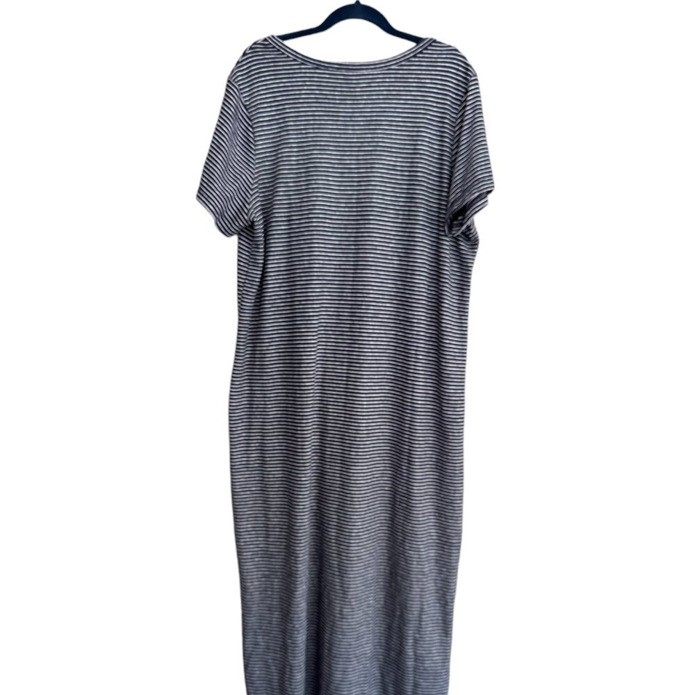 Navy/White Strip Linen Blend Knit Dress - NWT - Picture 2 of 8